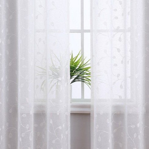 Trinity Embroidered Sheers Semi Curtains Transparent Drapes Window ...