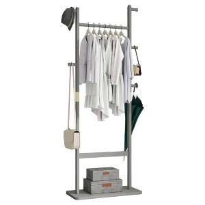 Freestanding Coat Rack, Wood Coat Tree with 5 Hook, Entryway Clothes Racks for Hanging Coats Suits Jacket, Coat Rack Standing For Bedroom Office - 1 of 4