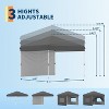 10x10 FT Instant Pop Up Canopy Tent – One-Button Setup with 1 Sidewall, 3 Adjustable Heights & 4 Sandbags, Portable Outdoor Shelter - 4 of 4