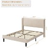 Bed Frame, Velvet Upholstered Platform Bed with 2 Storage Pockets, Slat Support, No Box Spring Needed, Easy Assembly - 2 of 4
