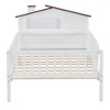 NicBex Wood Twin/Full Platform Bed Frame,House-Shaped Headboard with Built-in Storage and LED Light,Bed Side Rail for Kids,No Box Spring Needed - 4 of 4