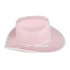 CTM Girls Pink Western Canvas Hat with Ribbon Hatband - 3 of 4