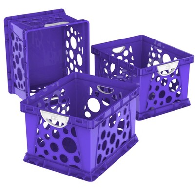 3pk Premium File Crate Purple - Storex