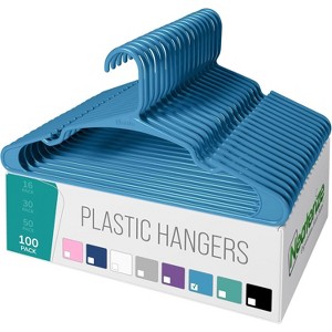 Paaaawaters Clothes Hangers Plastic 100 Pack For Adults - Plastic Hangers, The Perfect Coat Hanger - 1 of 4