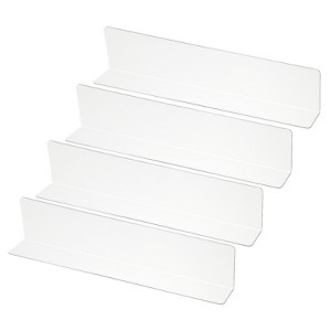 Unique Bargains Acrylic Smooth L-Shaped Bedroom Kitchen Office Shelf Dividers 4 Pcs - 1 of 4