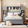 Full Size Storage Platform Bed with 4 Storage Drawers and Cabinet Bookshelf Headboard, No Box Spring Needed-3irtyhousy - 2 of 4