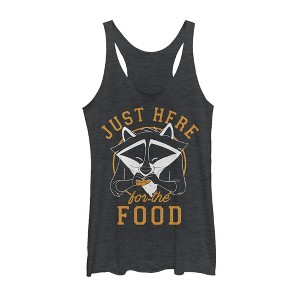 Women's Pocahontas Meeko Here For Food Racerback Tank Top - 1 of 3