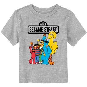 Toddler's Sesame Street Friend Group Portrait Wave T-Shirt - 1 of 3