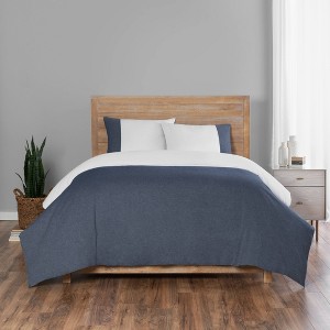 Vue Full/Queen 3pc Kinsley Chambray Colorblock Duvet Cover Set Navy, Blue