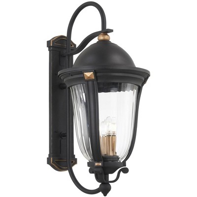 Minka Lavery Vintage Outdoor Wall Light Fixture Sand Coal 33" Clear Seedy Glass for Post Exterior Barn Deck House Porch Yard Patio