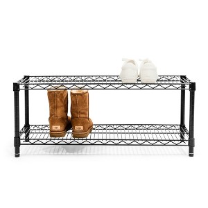 Shelving.com Black 2-Tier Shoe Rack - 12"d x 36"w x 14"h - 1 of 2