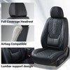 Coverado Car Seat Covers, Front and Rear Waterproof Faux Leather Auto Seat Protectors with Lumbar Support - 3 of 4