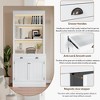 83.4"H Tall Bookshelf with LED Lighting, Modern Storage Bookcase with Open Shelves and Drawers/Desks/Doors, White-ModernLuxe - 4 of 4