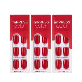 Kiss imPRESS Press-On Manicure Fake Nails - Reddy or Not - 90ct