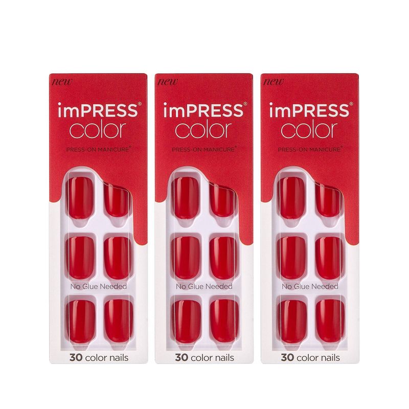 Kiss imPRESS Press-On Manicure Fake Nails - Reddy or Not - 90ct, 1 of 7