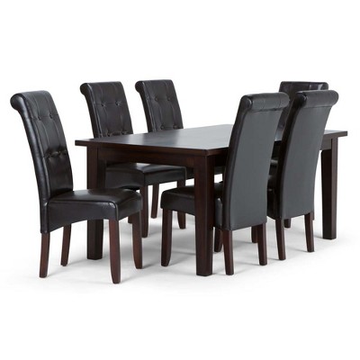 7pc Essex Solid Hardwood Dining Set Tanners Brown - WyndenHall