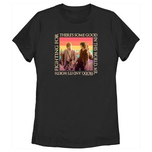 Women's Lord of the Rings Fellowship of the Ring Frodo and Samwise There's Some Good Rainbow T-Shirt - 1 of 4