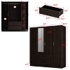 FUFU&GAGA Wardrobe Armoire Wooden Closet with Mirror 4 Doors 2 Drawers - 4 of 4