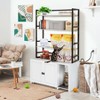 Garvee Cat Litter Box Enclosure Furniture with Shelves, Hidden Cat Litter Box Cabinet with Shelves, Sockets, Pull Out Tray - 2 of 4