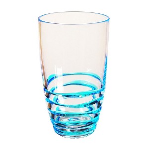 Swirl Acrylic Glasses Drinking Set of 4 (20oz), Plastic Drinking Glasses, BPA Free Cocktail Glasses, Drinkware Set, Hi Ball Plastic Water Tumblers - 1 of 1