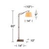 Franklin Iron Works Rustic Farmhouse Arc Floor Lamp with USB Port 60" Tall Bronze Downbridge Faux Leather Empire Shade for Living Room Reading Bedroom - 4 of 4