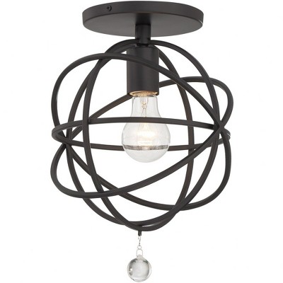 Crystorama Lighting Solaris 1 - Light Semi-Flush Mount in  Black