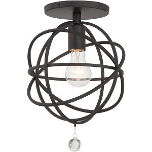 Crystorama Lighting Solaris 1 - Light Semi-Flush Mount in  Black - 1 of 1