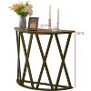 Kings Brand Furniture - Vienna Half-Moon Console Table, Geometric Wood Frame for Living Room, Bedroom, or Hallway - 3 of 4