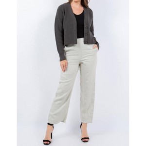 Women's Long Sleeve Waffle Knit Button Up Cardigan - M.RENA - 1 of 3