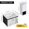 SEVOBAL Bathroom Vanities 24 Inch Wall Mounted Vanity with Ceramic Sink and Soft Close Doors for Bathroom, Black and White, 24"*18.3"*17.3" - 3 of 4