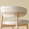 Gulches Mid-Century Modern Dining Chairs Set of 2, Natural Wood Color, PU Upholstery, Ash Wood Frame, Ergonomic Contoured Seat for Dining Room - 3 of 4