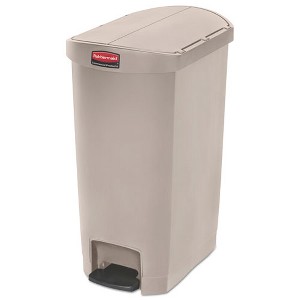 Rubbermaid Commercial Streamline Resin Step-On Container, End Step Style, 13 gal, Polyethylene, Beige - 1 of 1