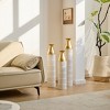 Gulches Floor Metal Vases Decorated White Metal vases Set of 3 gorgeous home decoration large glazed metal vases - 2 of 4
