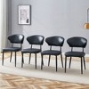 FURNIinspire Dining Chairs A Pack Of 4 Dining Chairs For Dining Room, Metal Legs Versatile Dining Chairs With Pu Cushion, Black, 17"*18"*32" - 2 of 4
