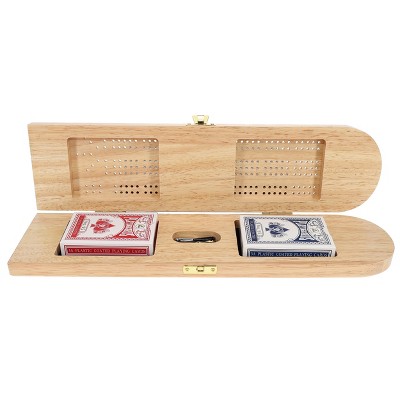 thumbnail image 2 of WE Games 3 Player Wooden Cribbage Board Set With Storage, Black Stained 2 of 12