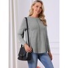 INSPIRE CHIC Women's Fall Winter Long Sleeve Crew Neck Stylish Curved Hem Tunic Tops - 2 of 4