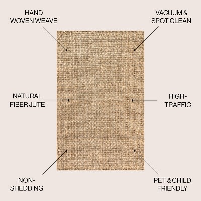 Estera Ivory Chunky Handwoven Jute 5' x 8' Area Rug