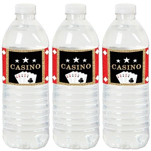 Big Dot of Happiness Las Vegas - Casino Party Water Bottle Sticker Labels - Set of 20 - 1 of 4