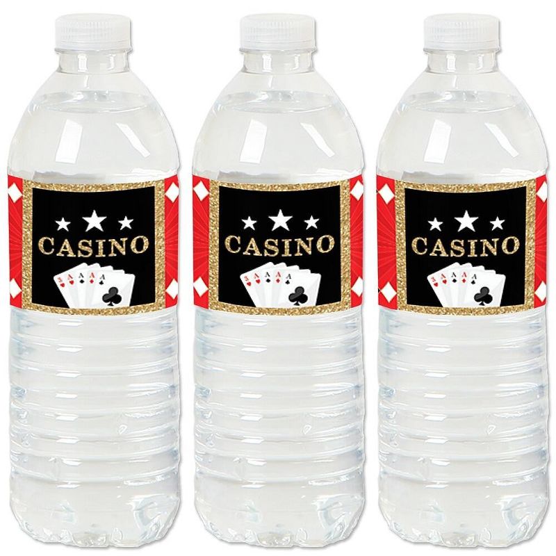 Big Dot of Happiness Las Vegas - Casino Party Water Bottle Sticker Labels - Set of 20, 1 of 6