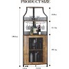 CuisinSmart Corner Wine Bar Cabinet with Detachable Wine Rack, Bar Cabinet with Glass Holder, Small Sideboard and Buffet Cabinet with Mesh Door - 2 of 4