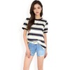 Anna-Kaci Women's Short Sleeve Striped Casual Tee with Contrast Trim - 4 of 4