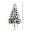 Nearly Natural 7-ft Flocked White River Mountain Pine Artificial Christmas Tree with Pinecones and 350 LED Lights - 2 of 4