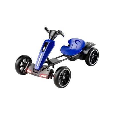 JUJABU 12V Foldable Kids Pedal Go-Kart, Outdoor Ride-On Toy with Adjustable Seat, 4 Non-Slip Wheels, for Aged 3-8 Years Old