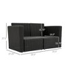 2 Piece Patio Wicker Corner Sofa Set, Outdoor PE Rattan Furniture, with Curved Armrests and Padded Cushions for Balcony, Garden, or Lawn - 3 of 4