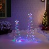 Northlight LED Lighted Spiral Outdoor Christmas Trees - 3' and 4' - Multicolor Lights - Set of 2 - 3 of 4