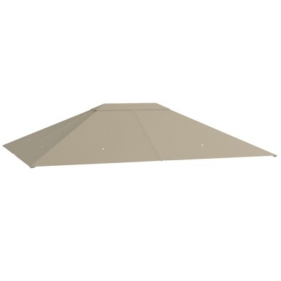 Outsunny 10' x 13' Gazebo Canopy Replacement, Patio Gazebo Roof with Top Vents