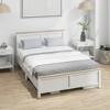 HOMCOM Bed Frame with Headboard and Footboard, Platform Bed Frame with Wooden Slats, No Box Spring Needed, Easy Assembly, White - 2 of 4