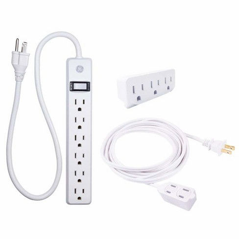 Philips 3-outlet Surge Protector With 1 Ft. Extension Cord, Gray And White  : Target