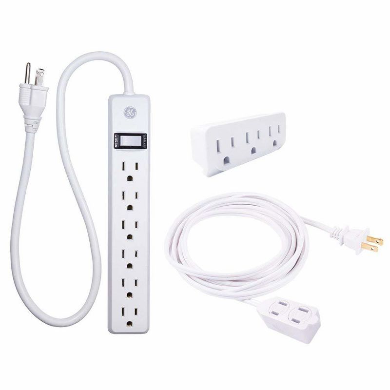 GE 6&#39; Power Pack Outlet Strip/3 Outlet Extension Cord Wall Adapter, 1 of 9