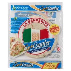 La Banderita Carb Counter Snack Size Keto Friendly Flour Tortillas - 7.9oz/8ct